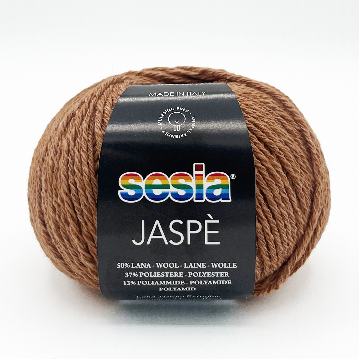 Sesia Jaspé 1454 - bol bruin wol garen, stevig en warm met een klassieke gemeleerde look